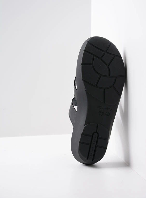 wolky slippers 00202 hobie 30000 zwart leer sole