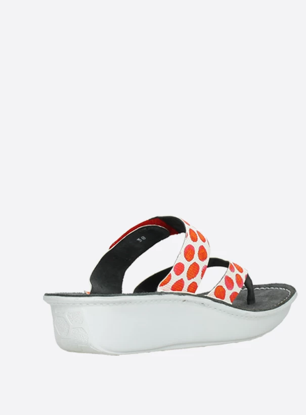 wolky slippers 00877 martinique 95500 wit rood spots leer back