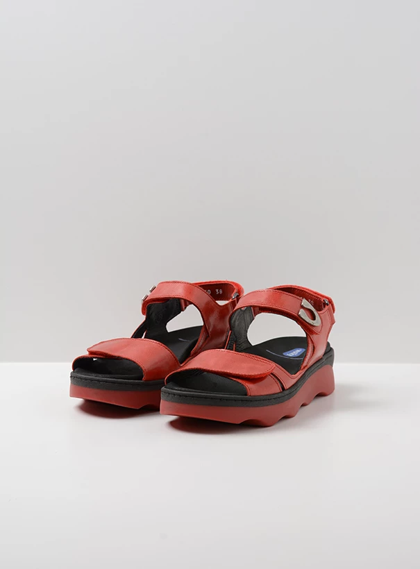 wolky sandalen 02350 medusa 33500 rood leer front