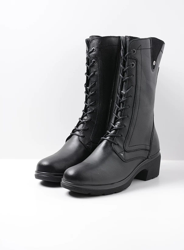 wolky biker boots 02781 shan 24000 zwart leer front