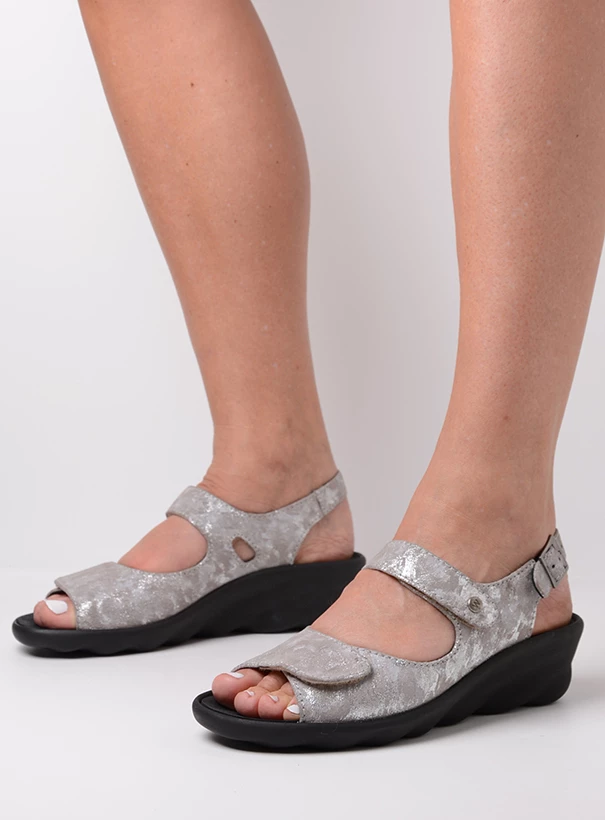 wolky sandalen 03125 scala 48150 taupe geprint suede sfeer