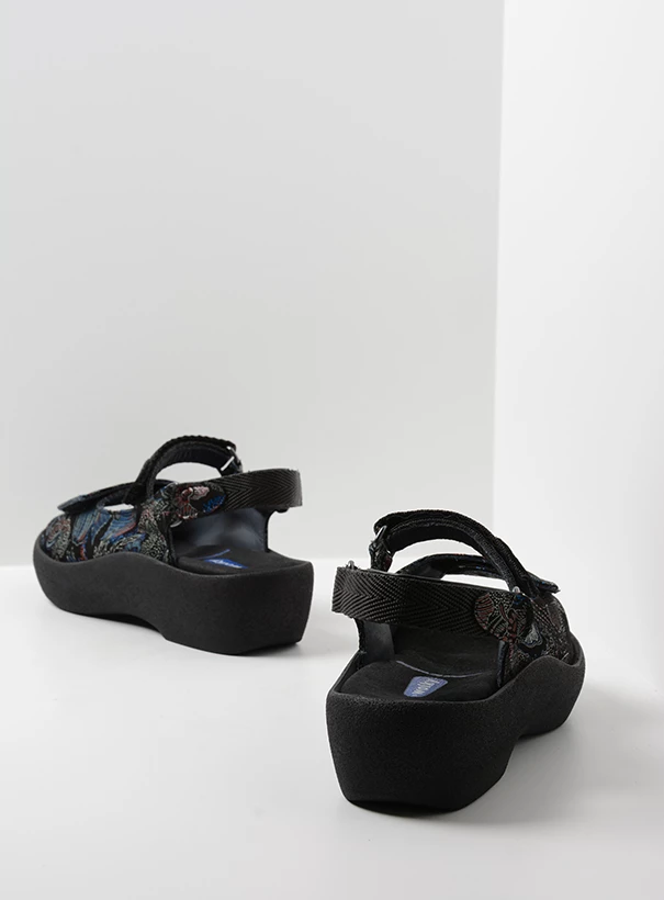 wolky sandalen 03204 jewel 68080 zwart blauw suede back