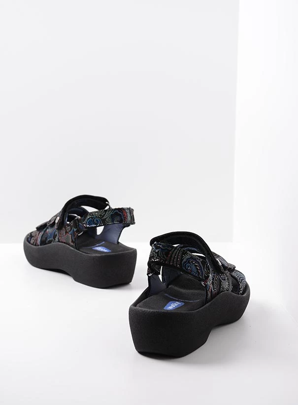 wolky sandalen 03223 avalon 68080 zwart blauw suede back