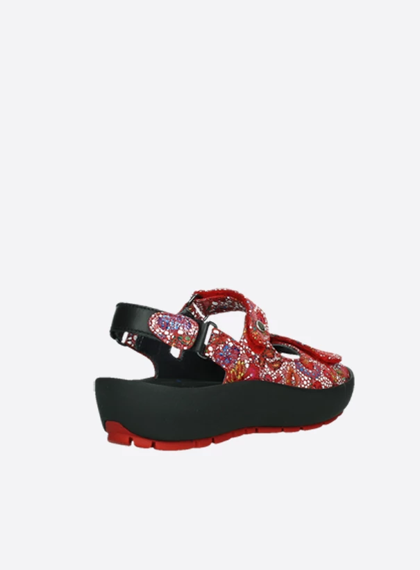 wolky sandalen 03325 rio 42500 rood mosaic suede back