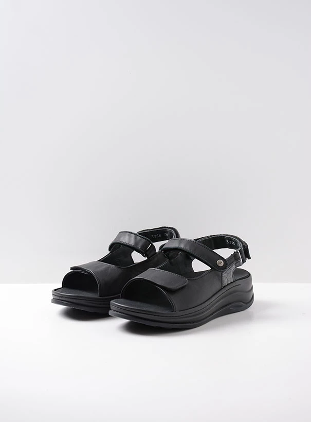 wolky sandalen 03350 adura 20000 zwart leer front