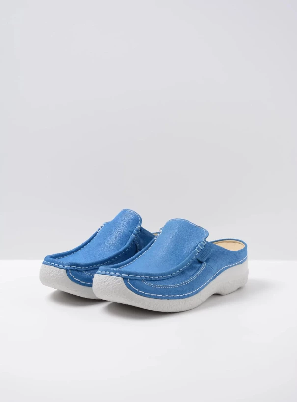 wolky extra comfort 06202 roll slide 15865 royal blauw nubuck front