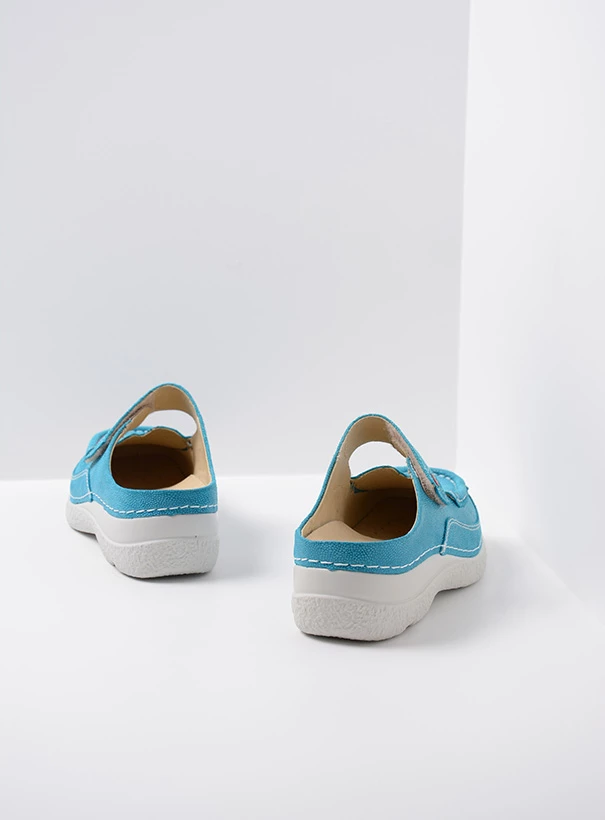 wolky extra comfort 06227 roll slipper 15760 turquoise nubuck back