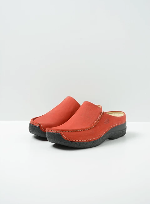 wolky extra comfort 06250 seamy slide 11505 donker rood nubuck front