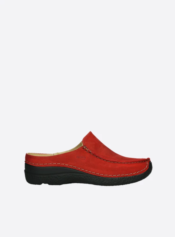 wolky extra comfort 06250 seamy slide 11505 donker rood nubuck