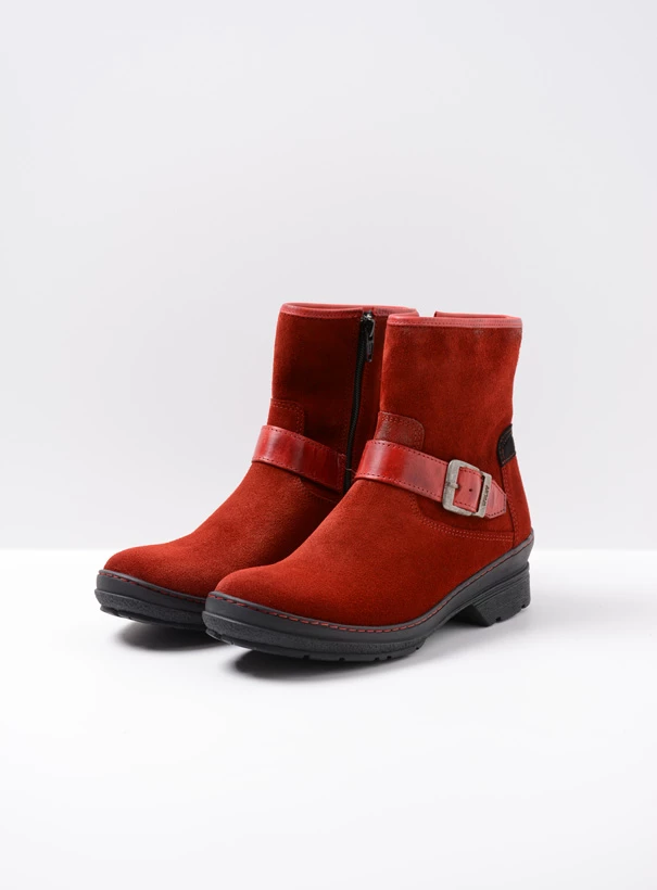 wolky biker boots 07641 nitra 45505 donkerrood suede front
